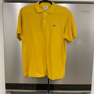 Lacoste Men's Mustard Polo Shirt size 5